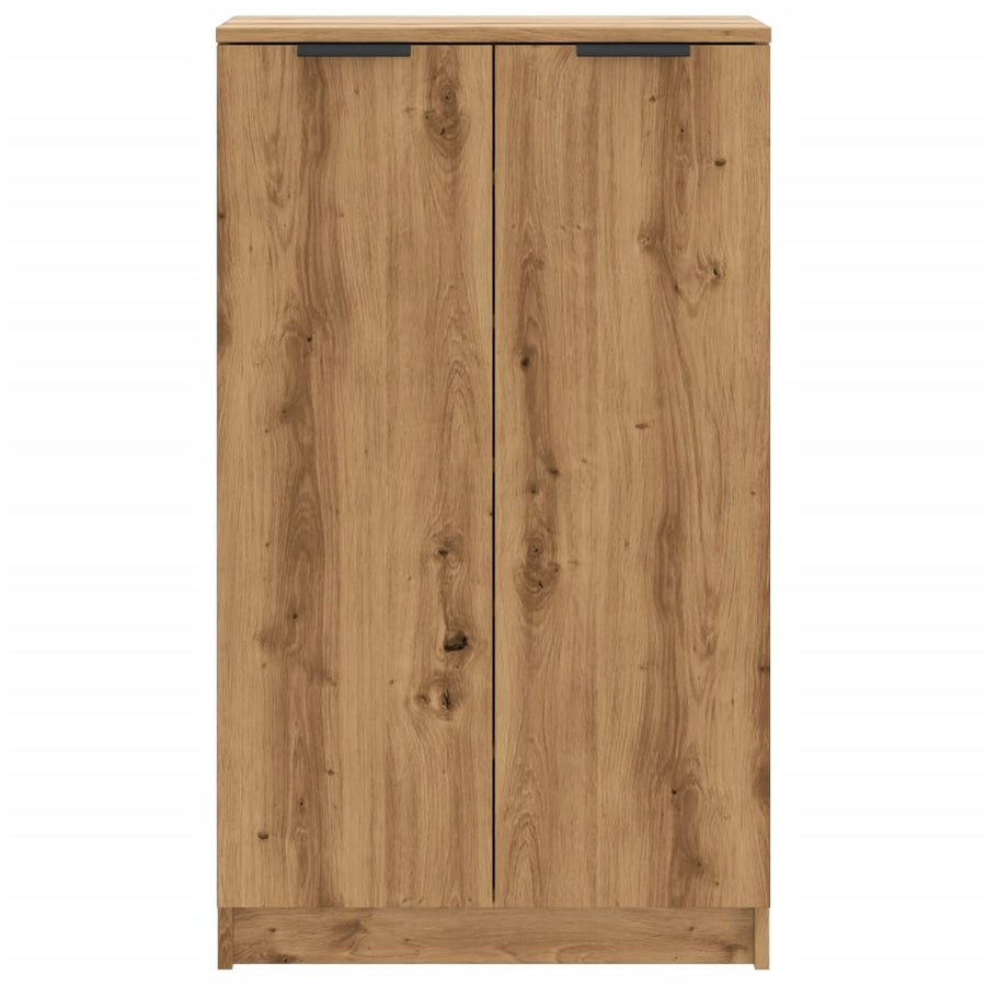 Schoenenkast 59x35x100,5 cm bewerkt hout artisanaal eikenkleur