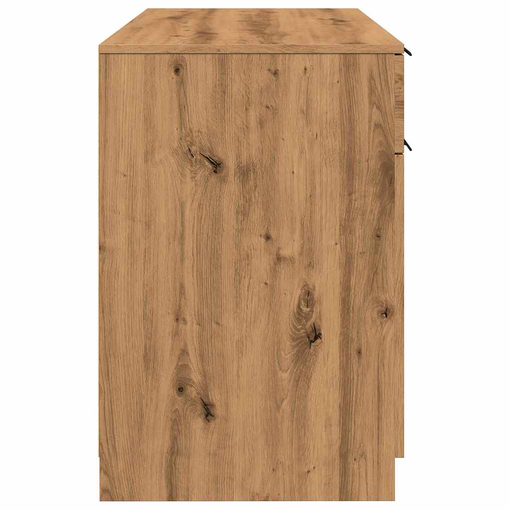 Bureau 100x50x75 cm bewerkt hout artisanaal eikenkleur