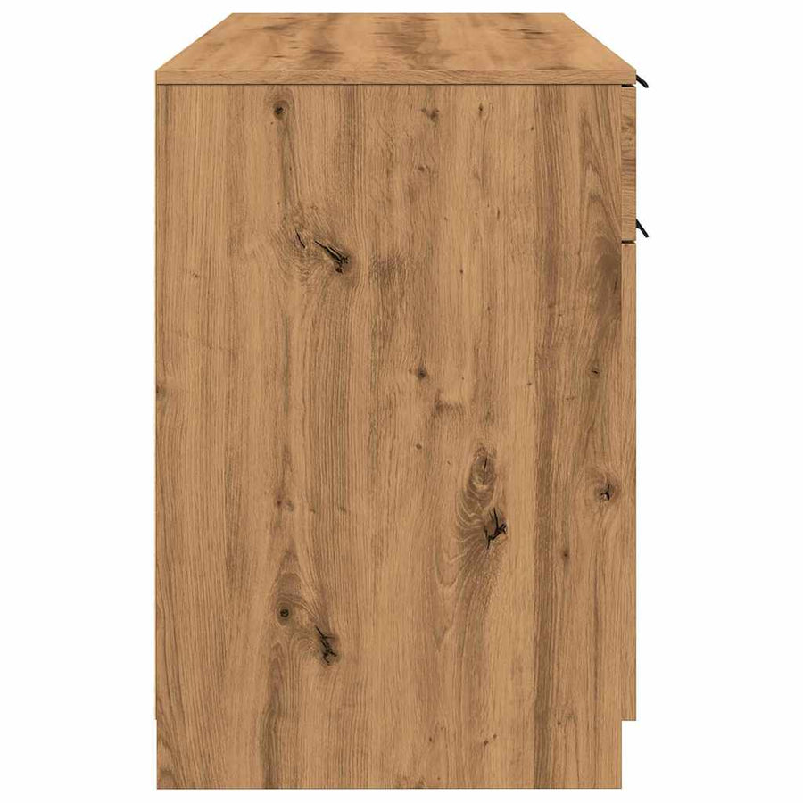 Bureau 100x50x75 cm bewerkt hout artisanaal eikenkleur