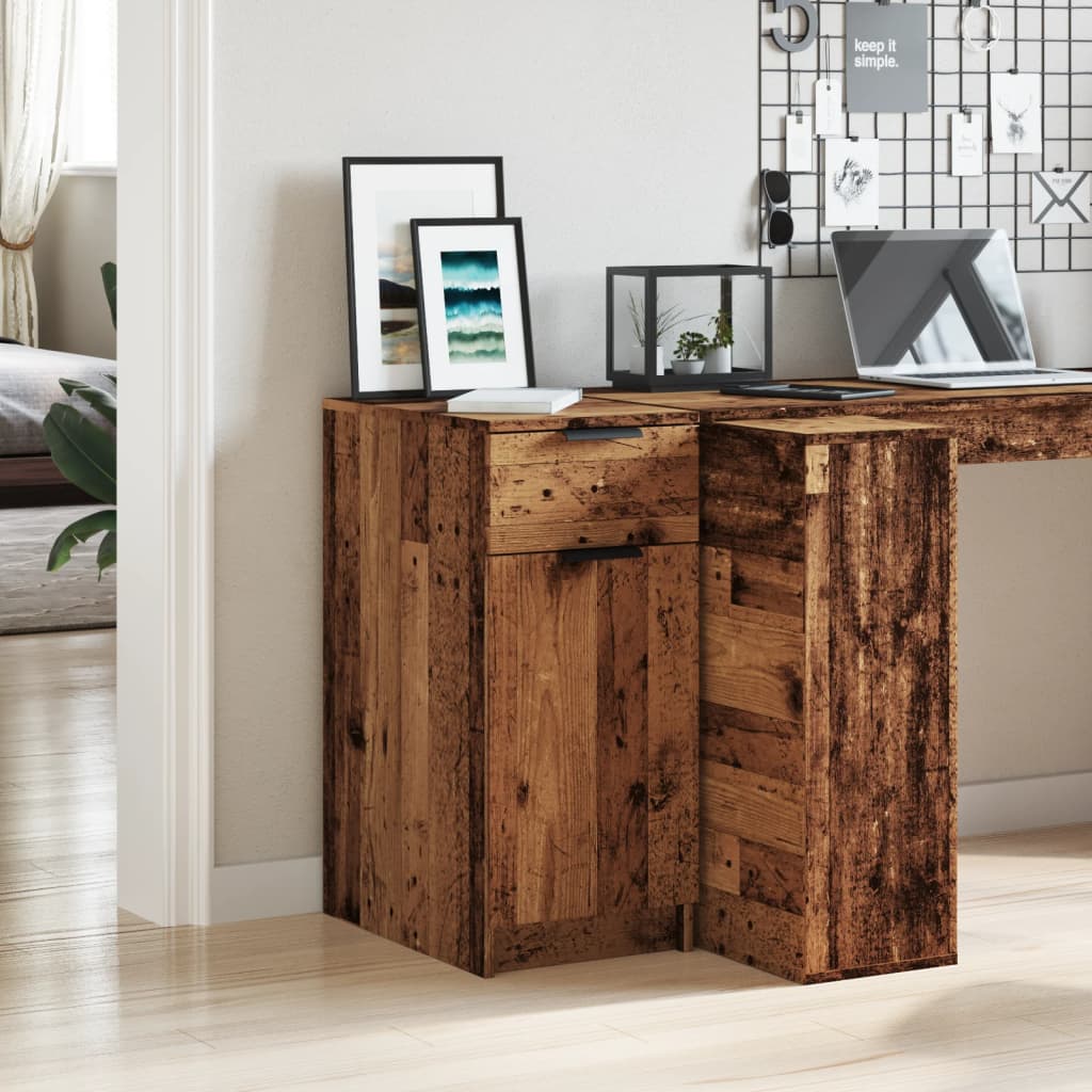 Bureau 33x50x75 cm bewerkt hout oud houtkleurig