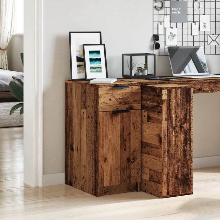 Bureau 33x50x75 cm bewerkt hout oud houtkleurig