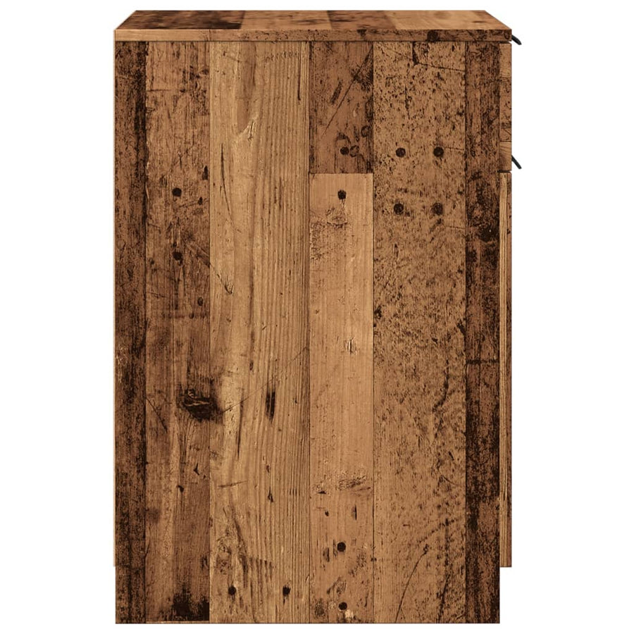 Bureau 33x50x75 cm bewerkt hout oud houtkleurig