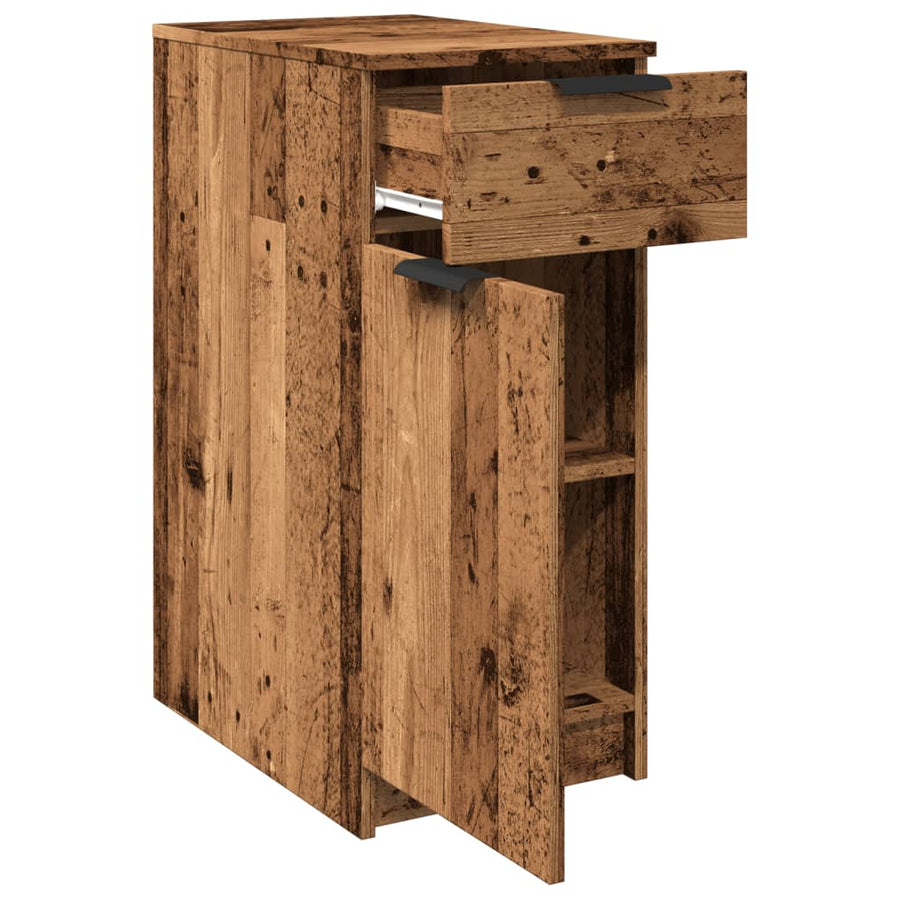 Bureau 33x50x75 cm bewerkt hout oud houtkleurig