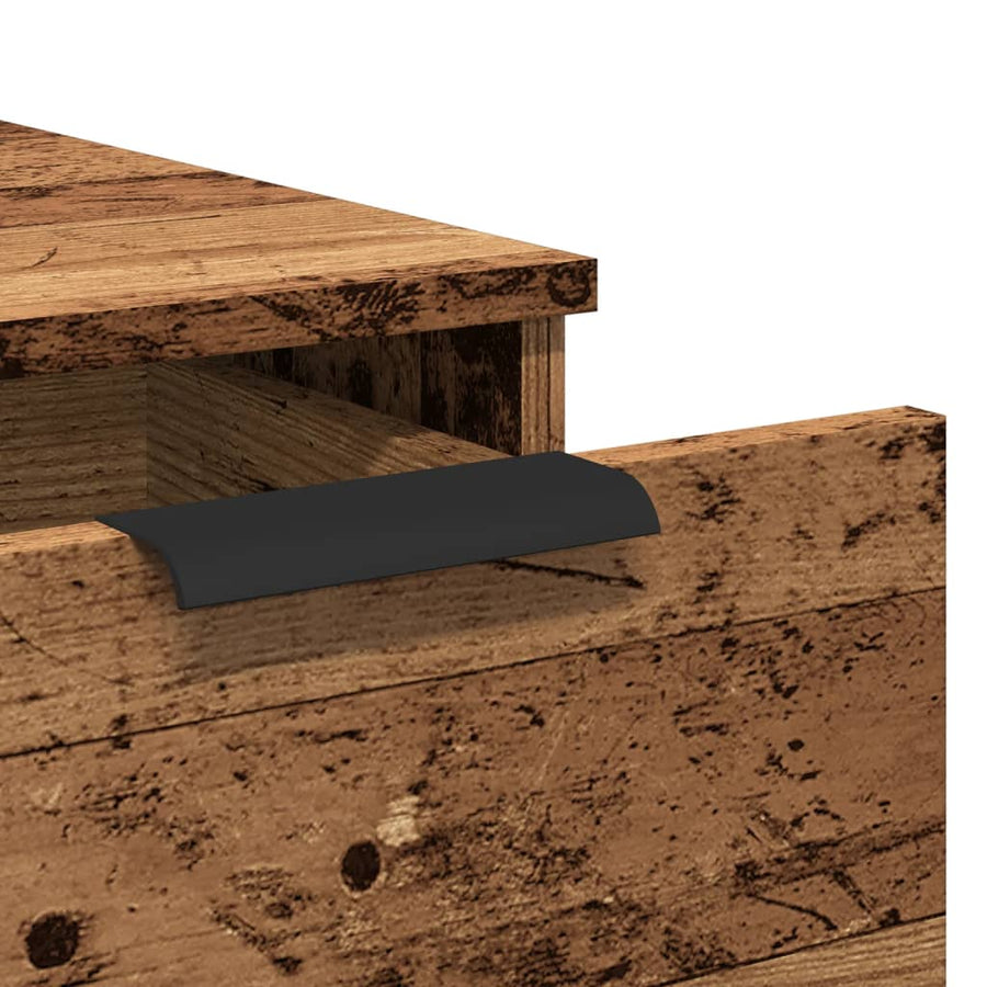 Bureau 33x50x75 cm bewerkt hout oud houtkleurig