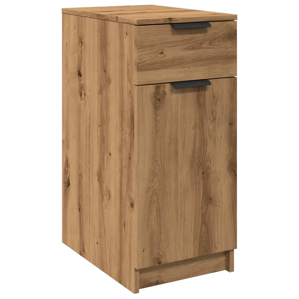 Bureaukast 33x50x75 cm bewerkt hout artisanaal eikenkleurig