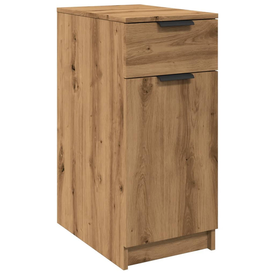 Bureaukast 33x50x75 cm bewerkt hout artisanaal eikenkleurig