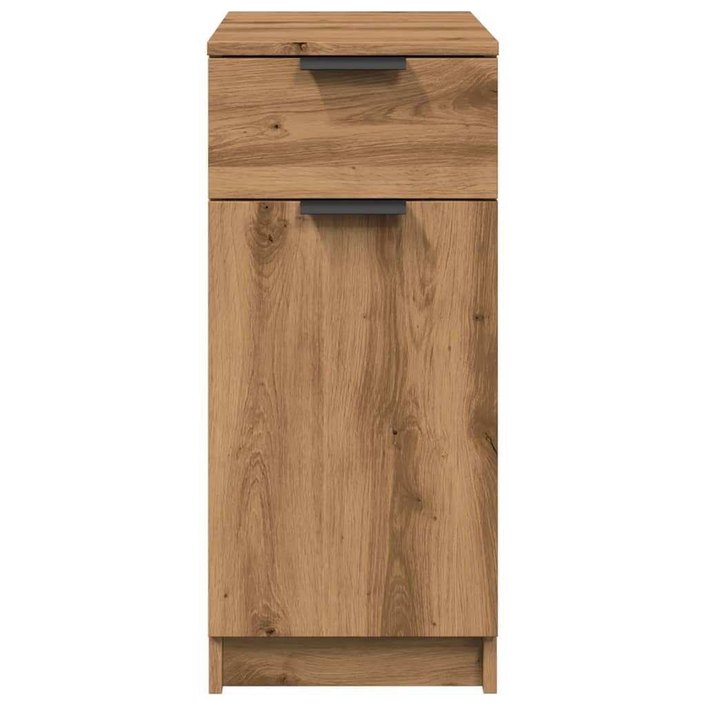 Bureaukast 33x50x75 cm bewerkt hout artisanaal eikenkleurig