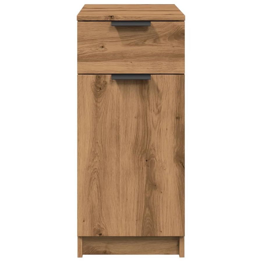 Bureaukast 33x50x75 cm bewerkt hout artisanaal eikenkleurig