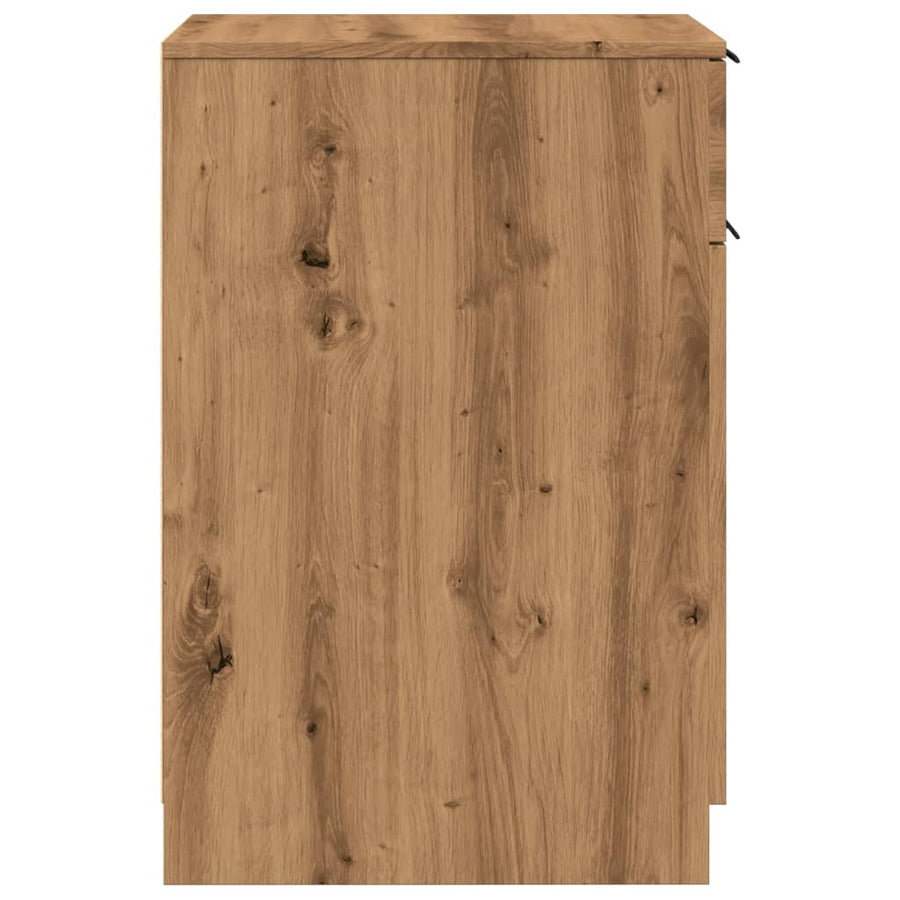 Bureaukast 33x50x75 cm bewerkt hout artisanaal eikenkleurig