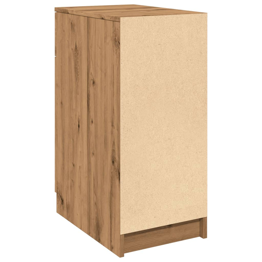Bureaukast 33x50x75 cm bewerkt hout artisanaal eikenkleurig