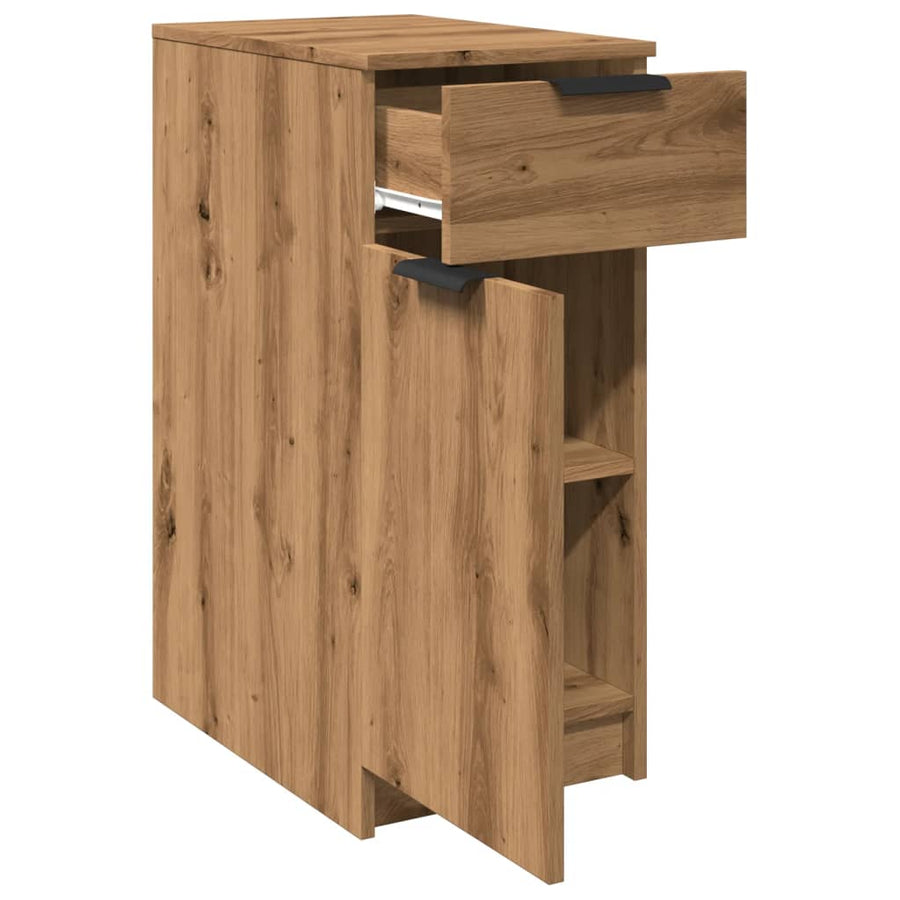 Bureaukast 33x50x75 cm bewerkt hout artisanaal eikenkleurig