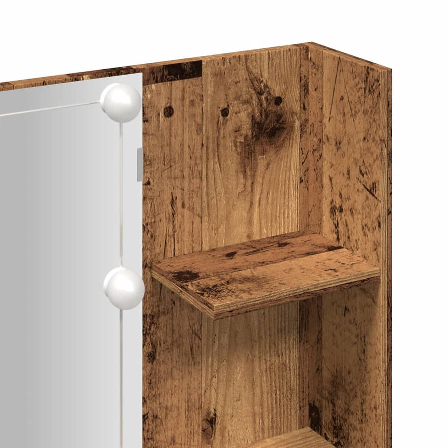 Kaptafel met LED-verlichting 60x40x140 cm oud houtkleurig