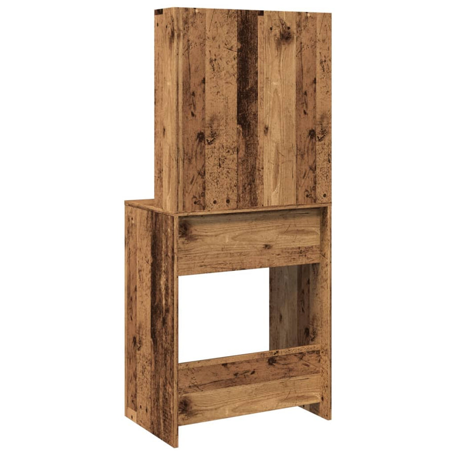 Kaptafel met LED-verlichting 60x40x140 cm oud houtkleurig