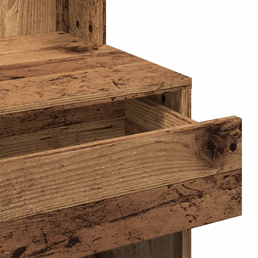 Kaptafel met LED-verlichting 60x40x140 cm oud houtkleurig