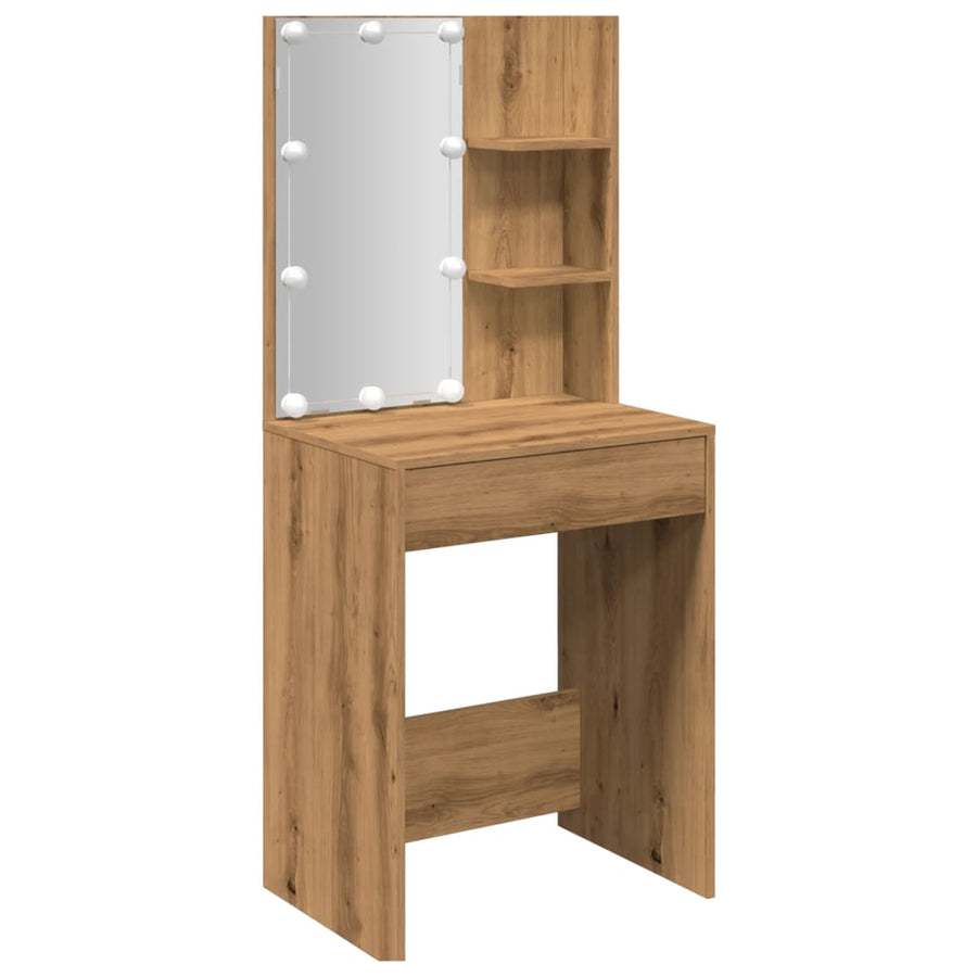 Kaptafel met LED-verlichting 60x40x140 cm artisanaal eikenkleur