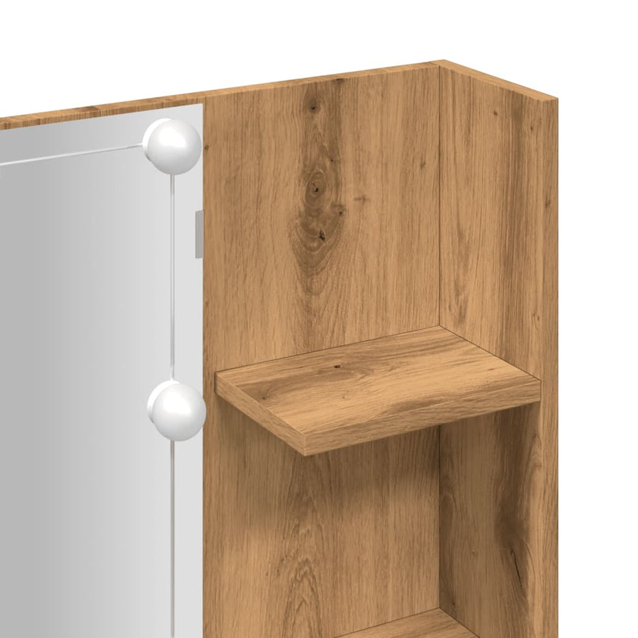 Kaptafel met LED-verlichting 60x40x140 cm artisanaal eikenkleur