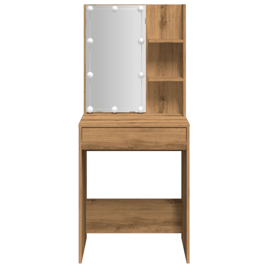 Kaptafel met LED-verlichting 60x40x140 cm artisanaal eikenkleur