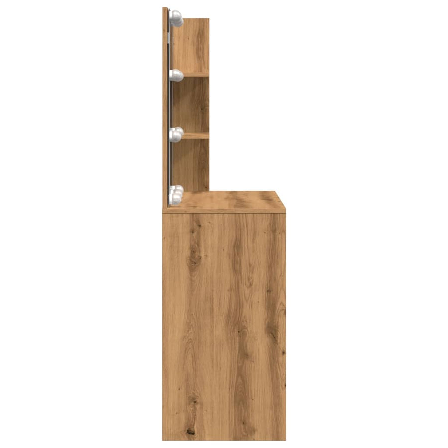 Kaptafel met LED-verlichting 60x40x140 cm artisanaal eikenkleur