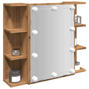 Spiegelkast 70x16,5x60 cm bewerkt hout eikenkleur