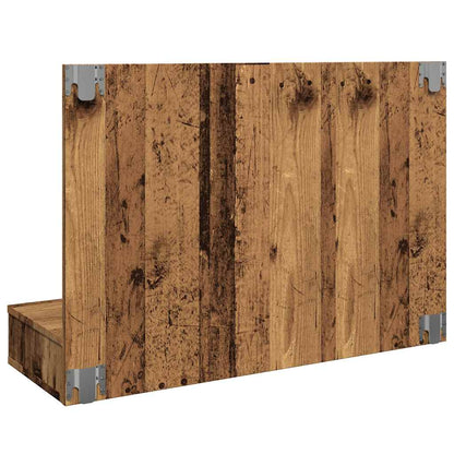 Spiegelkast met LED-verlichting 90x31,5x62 cm oud houtkleurig