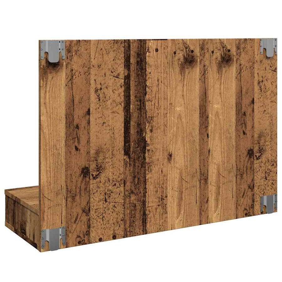 Spiegelkast met LED-verlichting 90x31,5x62 cm oud houtkleurig