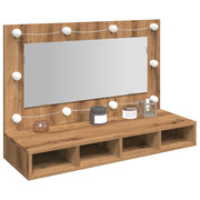 Spiegelkast 90x31,5x62 cm bewerkt hout LED