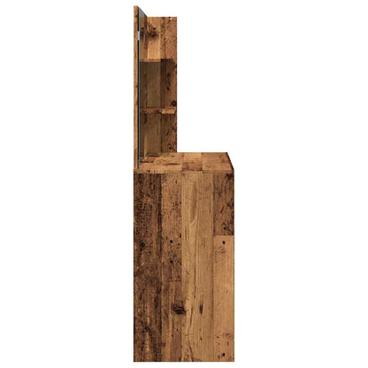 Kaptafel met spiegel 74,5x40x141 cm oud houtkleurig