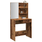 Kaptafel 74,5x40x141 cm oud houtkleurig met spiegel