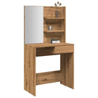 Kaptafel 74,5x40x141 cm eikenkleur met spiegel