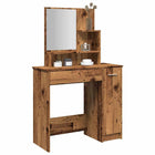 Dressing table with mirror 86.5x35x136 cm old wood colour