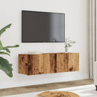 TV cabinets 2 pcs wall-mounted 100x30x30 cm old wood colour