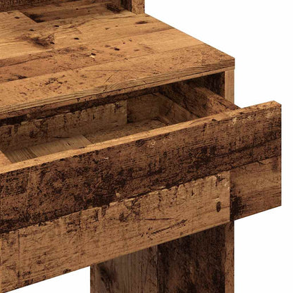 Kaptafel met LED-verlichting 74,5x40x141 cm oud houtkleurig