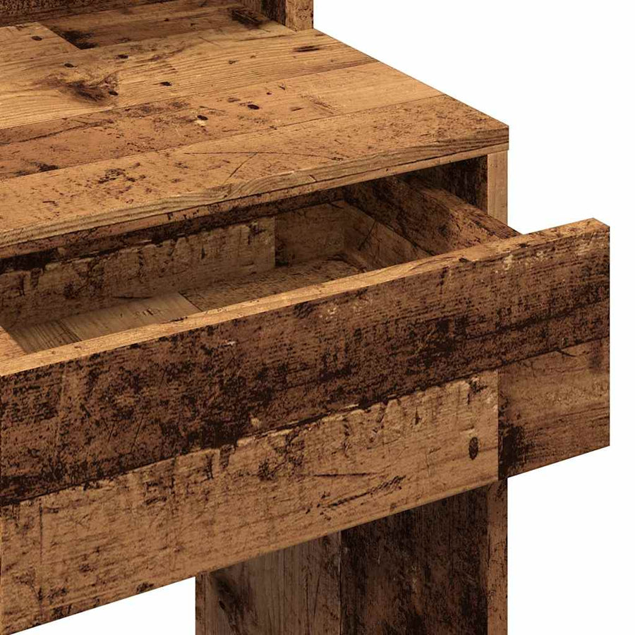 Kaptafel met LED-verlichting 74,5x40x141 cm oud houtkleurig