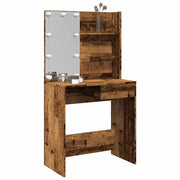 Dressing Table with LED Lighting 74.5x40x141 cm Old Wood Color