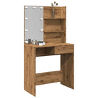 Kaptafel 74,5x40x141 cm artisanaal eiken LED