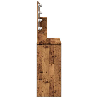 Kaptafel met LED-verlichting 86,5x35x136 cm oud houtkleurig