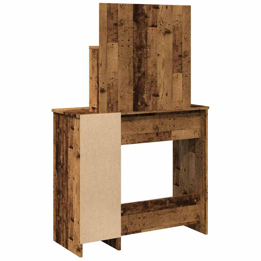 Kaptafel met LED-verlichting 86,5x35x136 cm oud houtkleurig