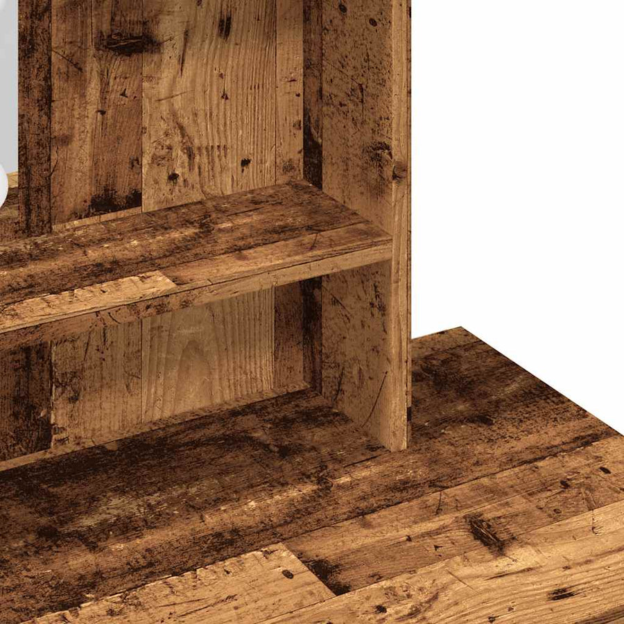 Kaptafel met LED-verlichting 86,5x35x136 cm oud houtkleurig