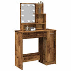 Kaptafel 86,5x35x136 cm oud houtkleur LED