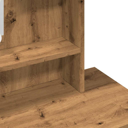 Kaptafel met LED-verlichting 86,5x35x136 cm artisanaal eiken