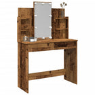 Dressing table with LED lighting 96x40x142 cm vintage wood-look