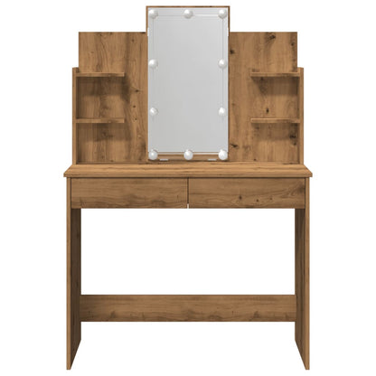 Kaptafel met LED-verlichting 96x40x142 cm artisanaal eikenkleur