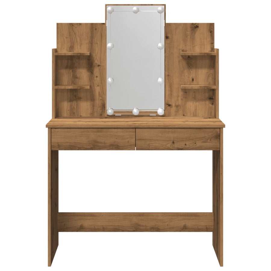 Kaptafel met LED-verlichting 96x40x142 cm artisanaal eikenkleur