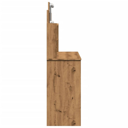 Kaptafel met LED-verlichting 96x40x142 cm artisanaal eikenkleur