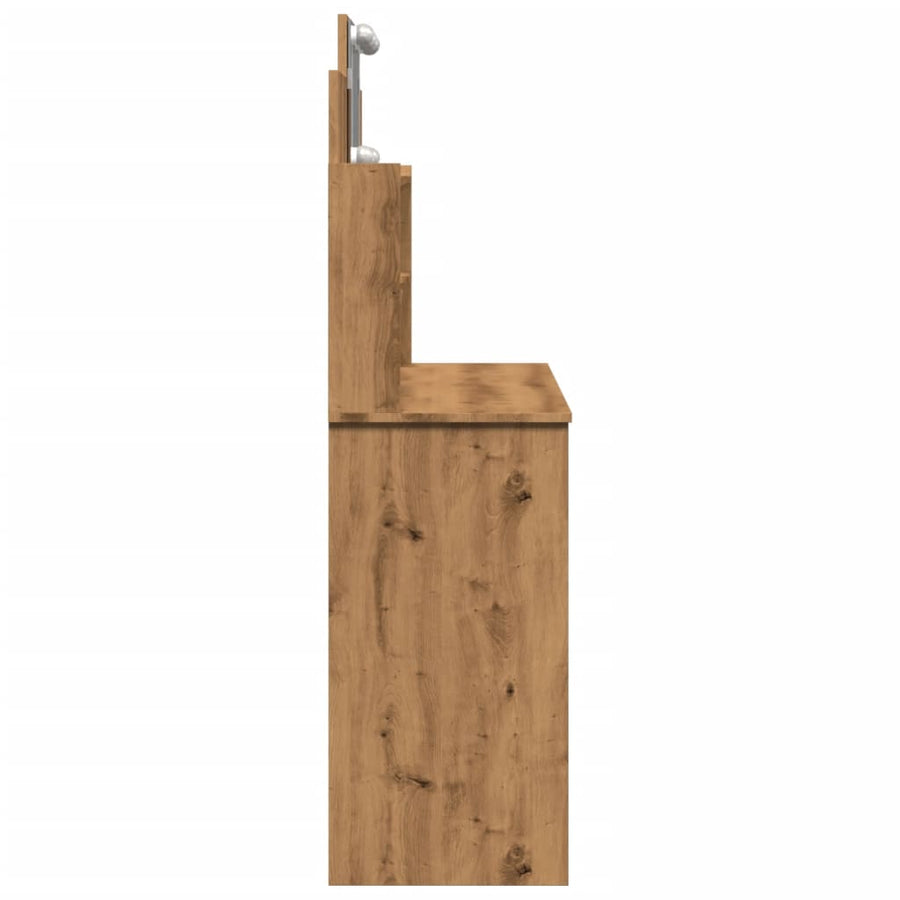 Kaptafel met LED-verlichting 96x40x142 cm artisanaal eikenkleur