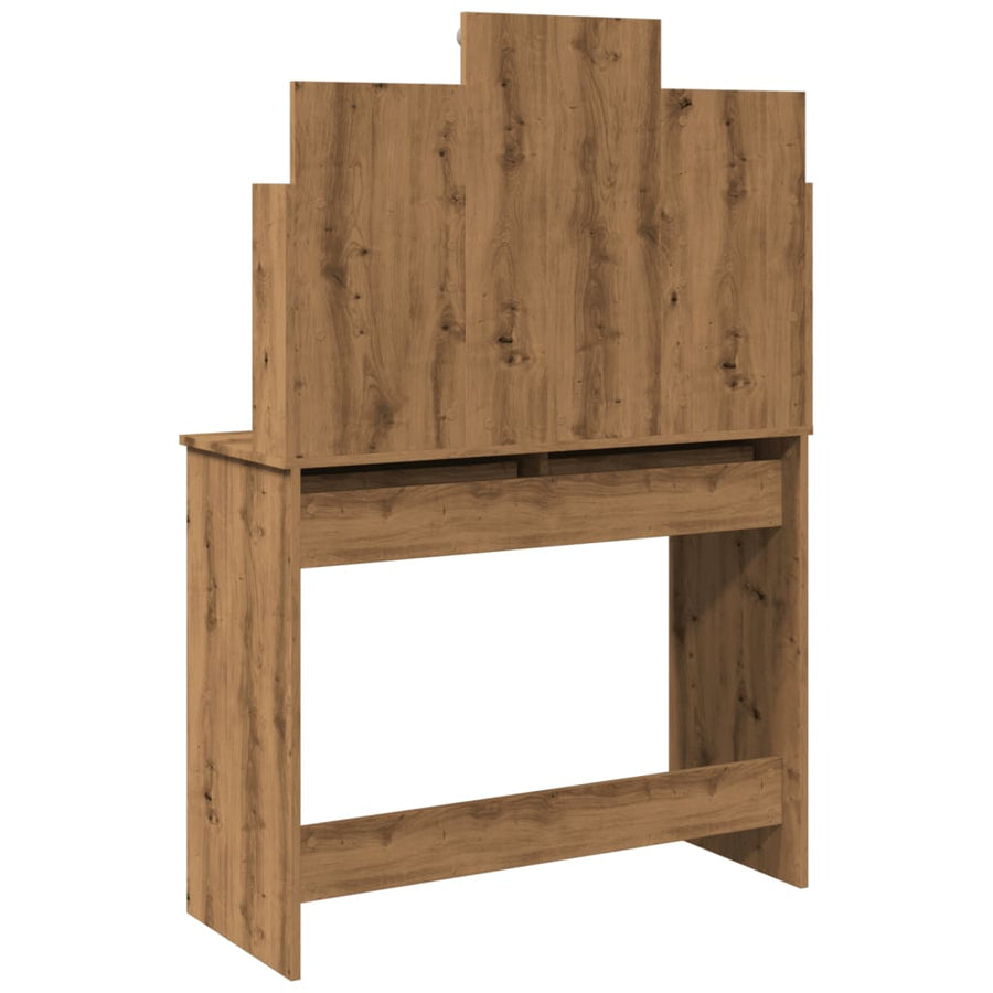 Kaptafel met LED-verlichting 96x40x142 cm artisanaal eikenkleur