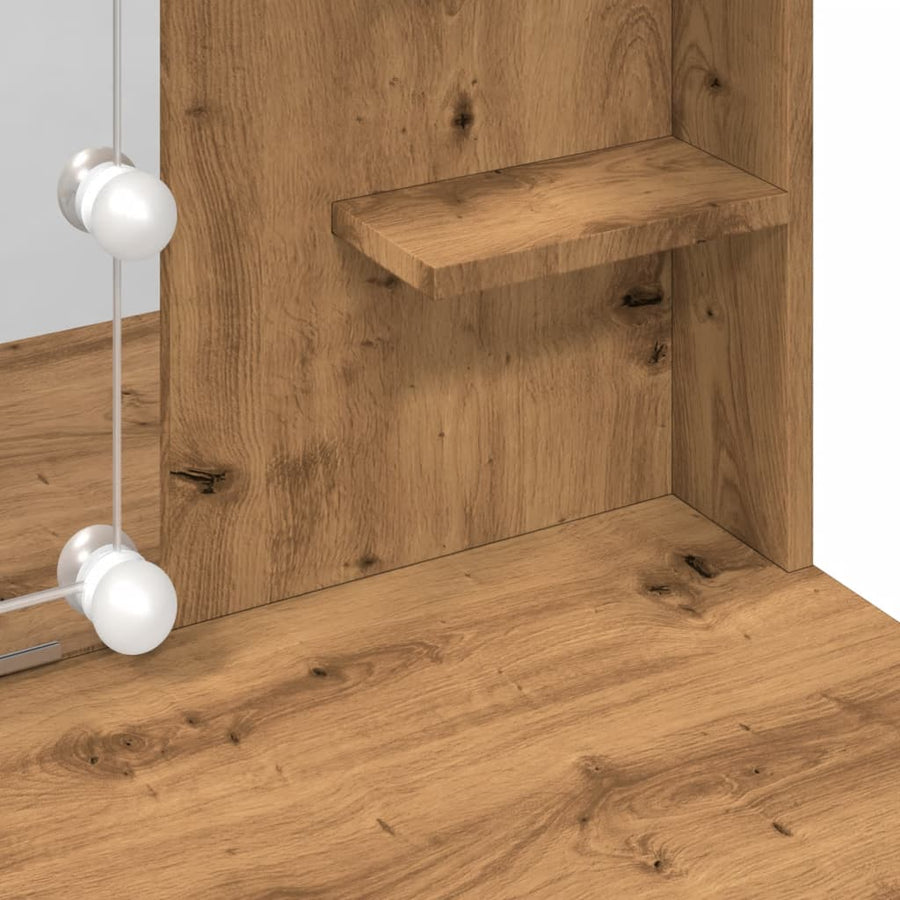Kaptafel met LED-verlichting 96x40x142 cm artisanaal eikenkleur