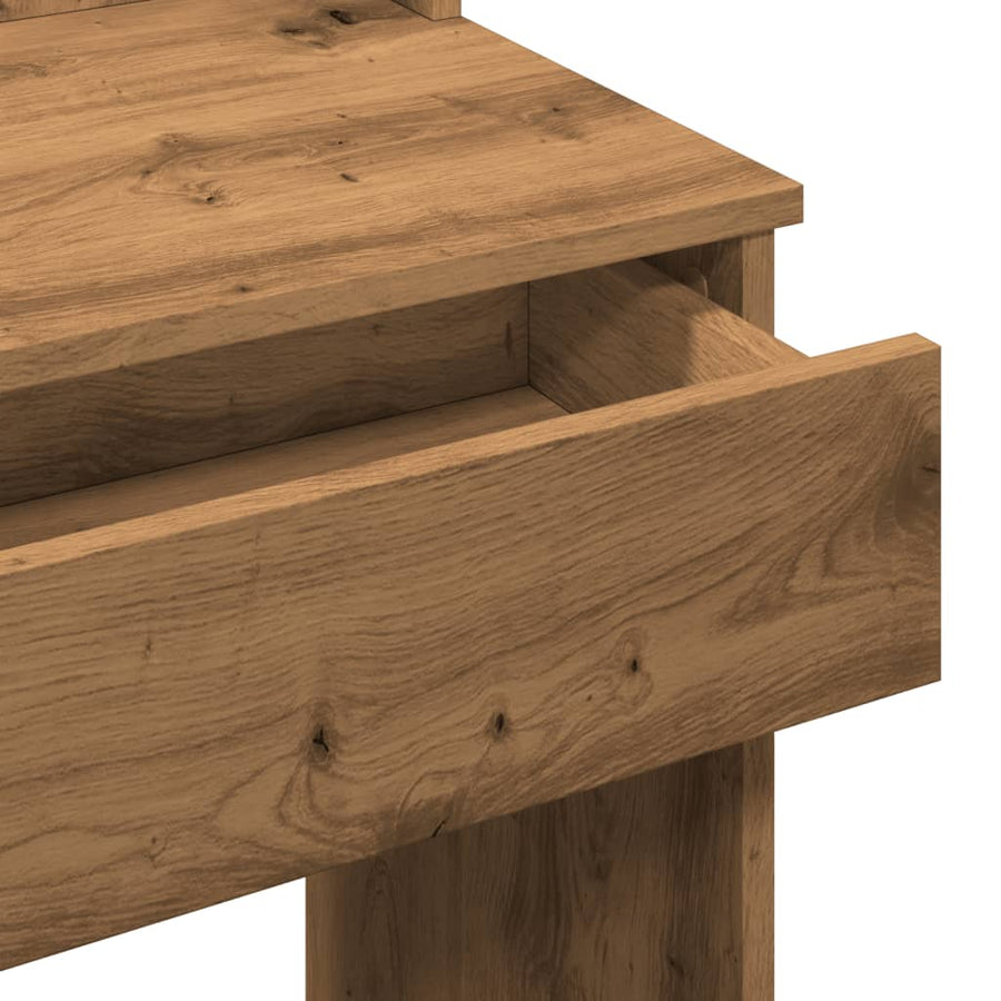 Kaptafel met LED-verlichting 96x40x142 cm artisanaal eikenkleur