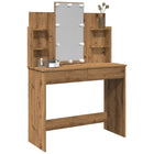Dressing table with LED lighting 96x40x142 cm artisanal oak colour