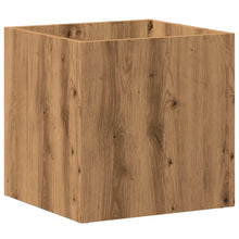 Plantenbak 40x40x40 cm bewerkt hout artisanaal eikenkleur